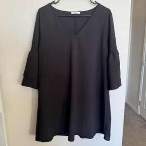 Cupshe short black dress with layered sleeves